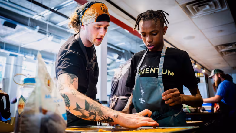 people working